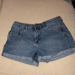 High waisted denim shorts